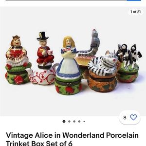 Alice in Wonderland porcelain jewelry box